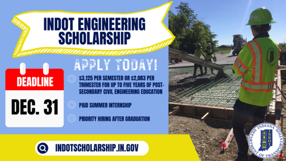 INDOT seeks applicants for Engineering Scholarship Program