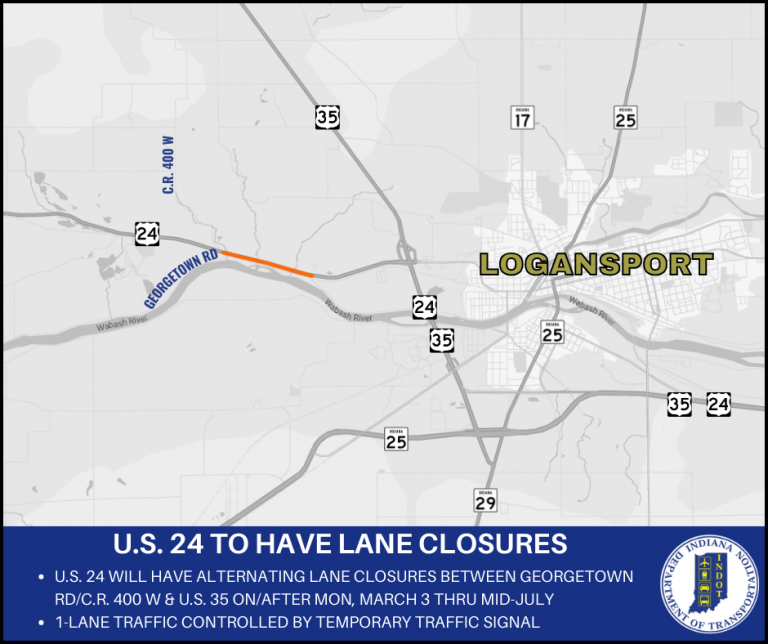 U.S. 24 to have lane closures near Logansport