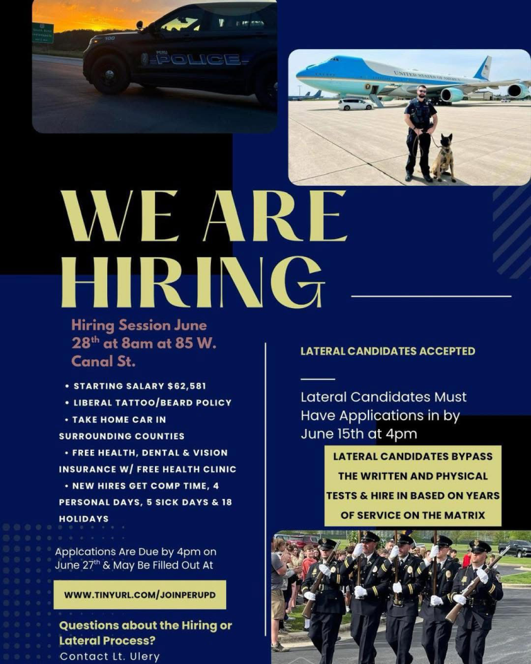 Peru Police Department conducting hiring session